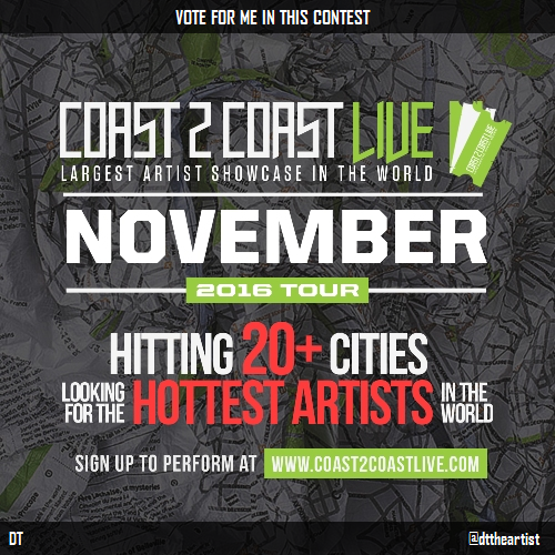 dttheartist's tweet photo. Vote for me to perform at #Morocco Edition! https://t.co/gir5kJXeXh #Coast2Coast https://t.co/jp7KIJMa3R