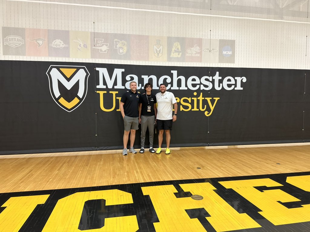 After a great visit and conversation with <a href="/CoachNateConley/">Coach Conley</a> and <a href="/CoachErvin_/">Austin Ervin</a> , I am blessed to receive an offer from Manchester! <a href="/ManchesterUniv/">Manchester University</a>