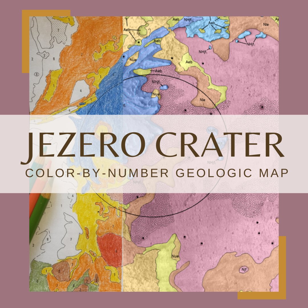 USGS_AstroGeo's tweet image. Hey #Teachers! Looking for a fun, easy way to teach about the #Mars2020 Perseverance rover? Check out this #GeologicMap coloring sheet activity! Students color their own geologic map and learn about the geology of #Mars! usgs.gov/news/coloring-…