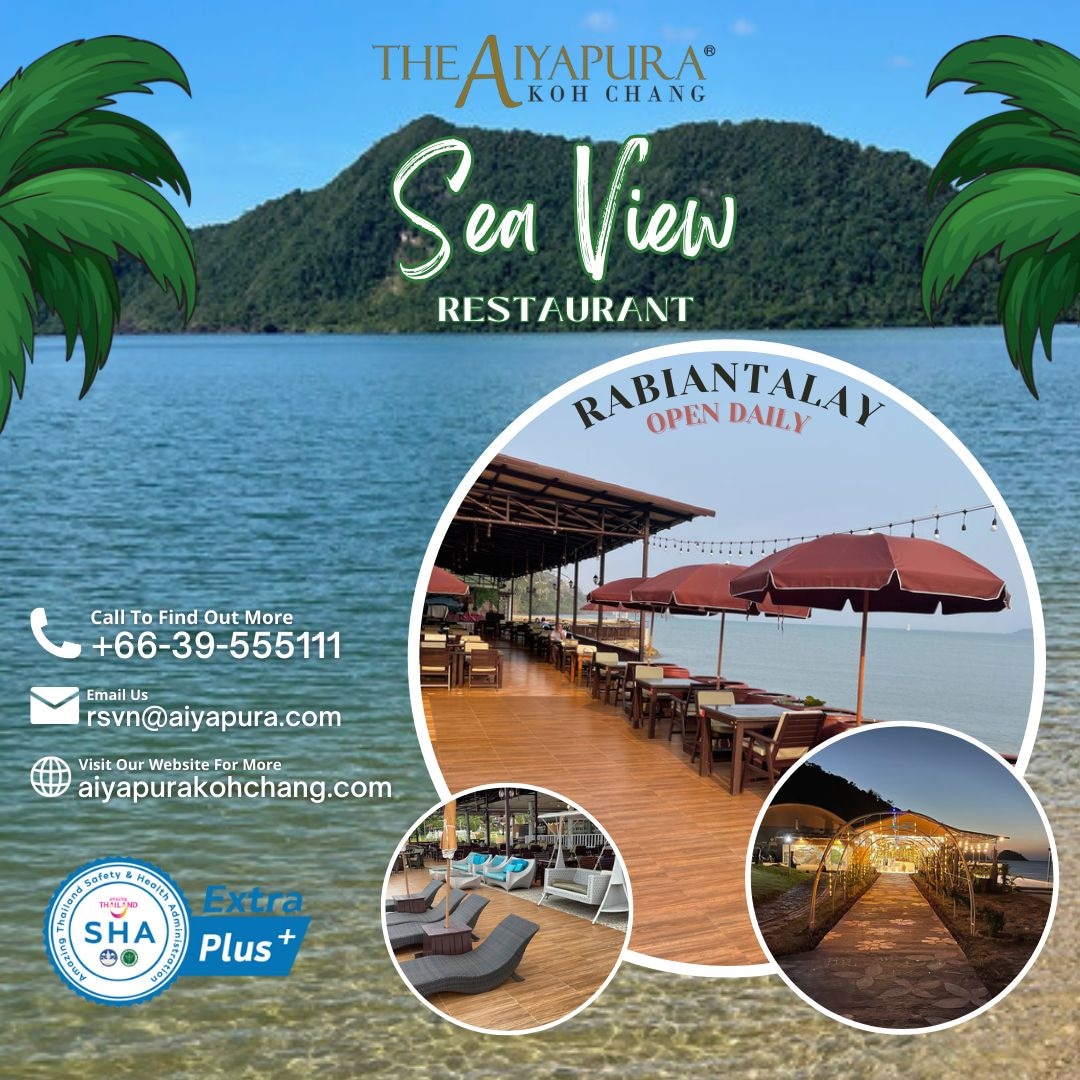 Stay on a private secluded island with complete privacy & absolute relaxation while enjoying nature, comfort & delicious food served to you by skilled, warm & friendly staff... Welcome to The Aiyapura Koh Chang! ... Experience True Traditional Thai Hospitality! #seaviewrestaurant