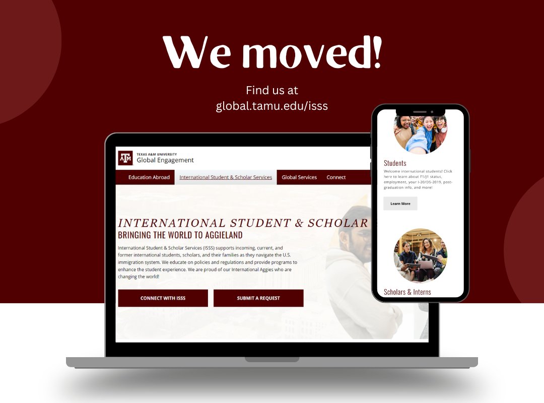 TAMUISSS's tweet photo. We are so excited to share our new website (https://t.co/ofQv73MOyS) with you!

#tamu #gigem #whoop https://t.co/iEx5XY8Soe