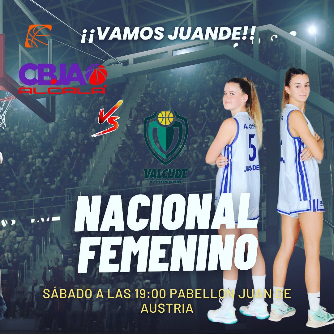 🔥NACIONAL FEMENINO🔥

🏀 Game 

📅 Sábado , 13 de Mayo.

🕒 19:00h

1NF vs @ValcudeA 

📌 Pabellón Juan de Austria 

#vamosJuande #cbja #eljuandesuma #alcaladehenares #ligaVips #alcaláesdeporte #baloncesto