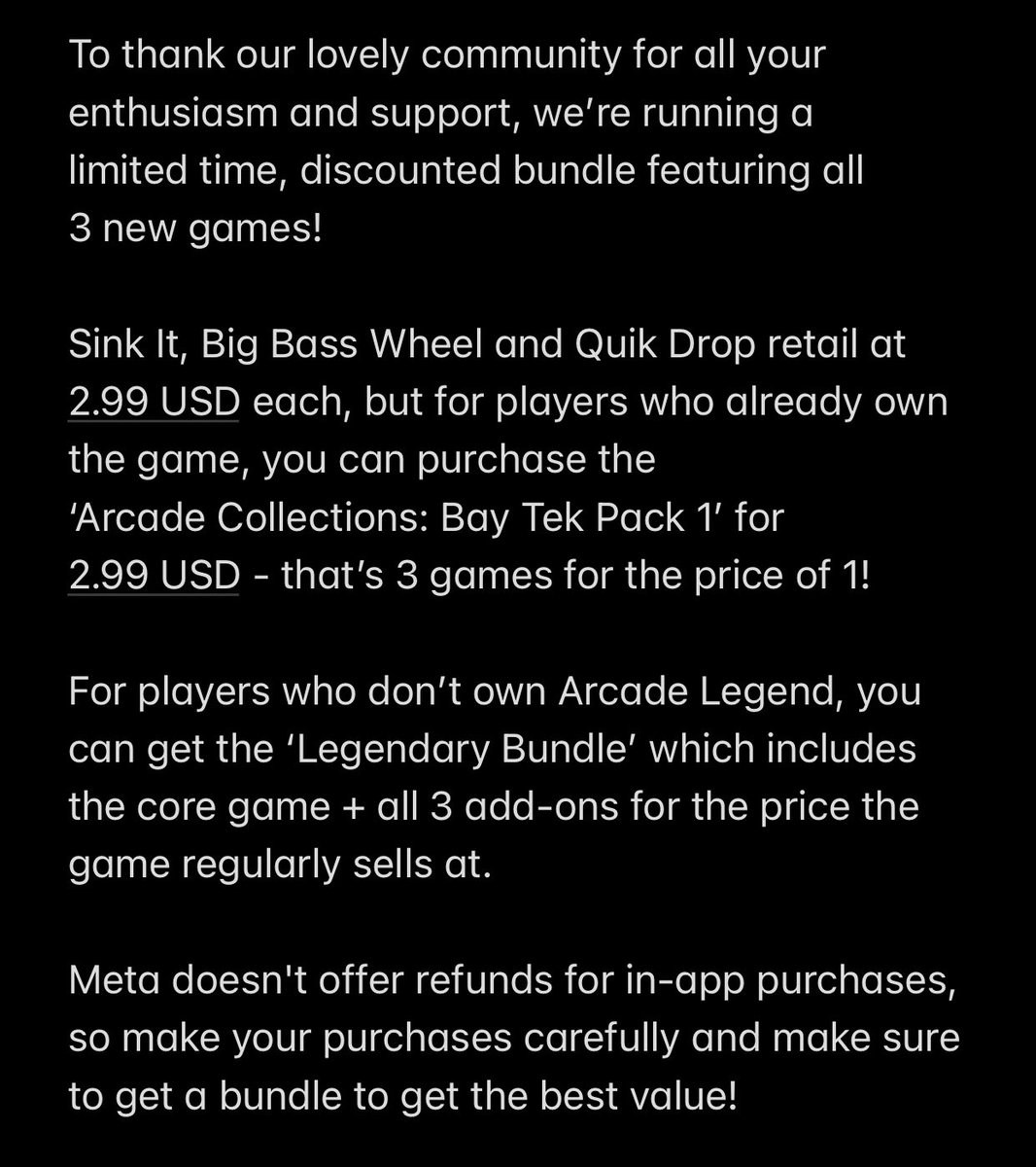 ArcadeLegendVR's tweet photo. Arcade Legend Collections: #1 Bay Tek is now officially available on the Quest Store! ✨✨✨
#quikdrop #sinkit #bigbasswheel #vrgaming #vrarcade https://t.co/7iWhDcJExz