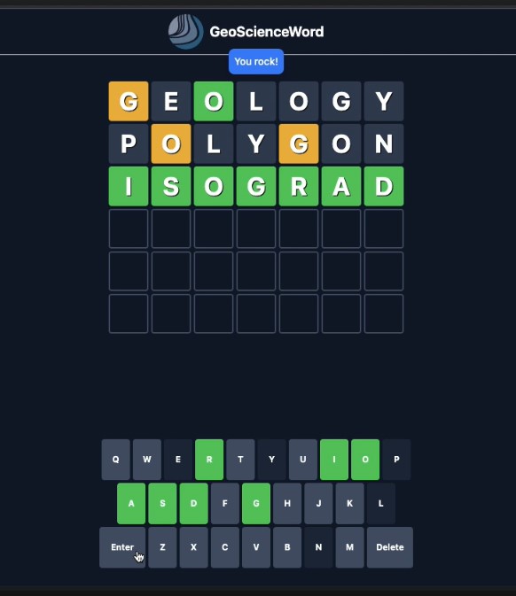 GeoScienceWorld's tweet image. Looking for something new?
Play GeoScienceWord: The word game for geoscientists hubs.la/Q01PzbHB0