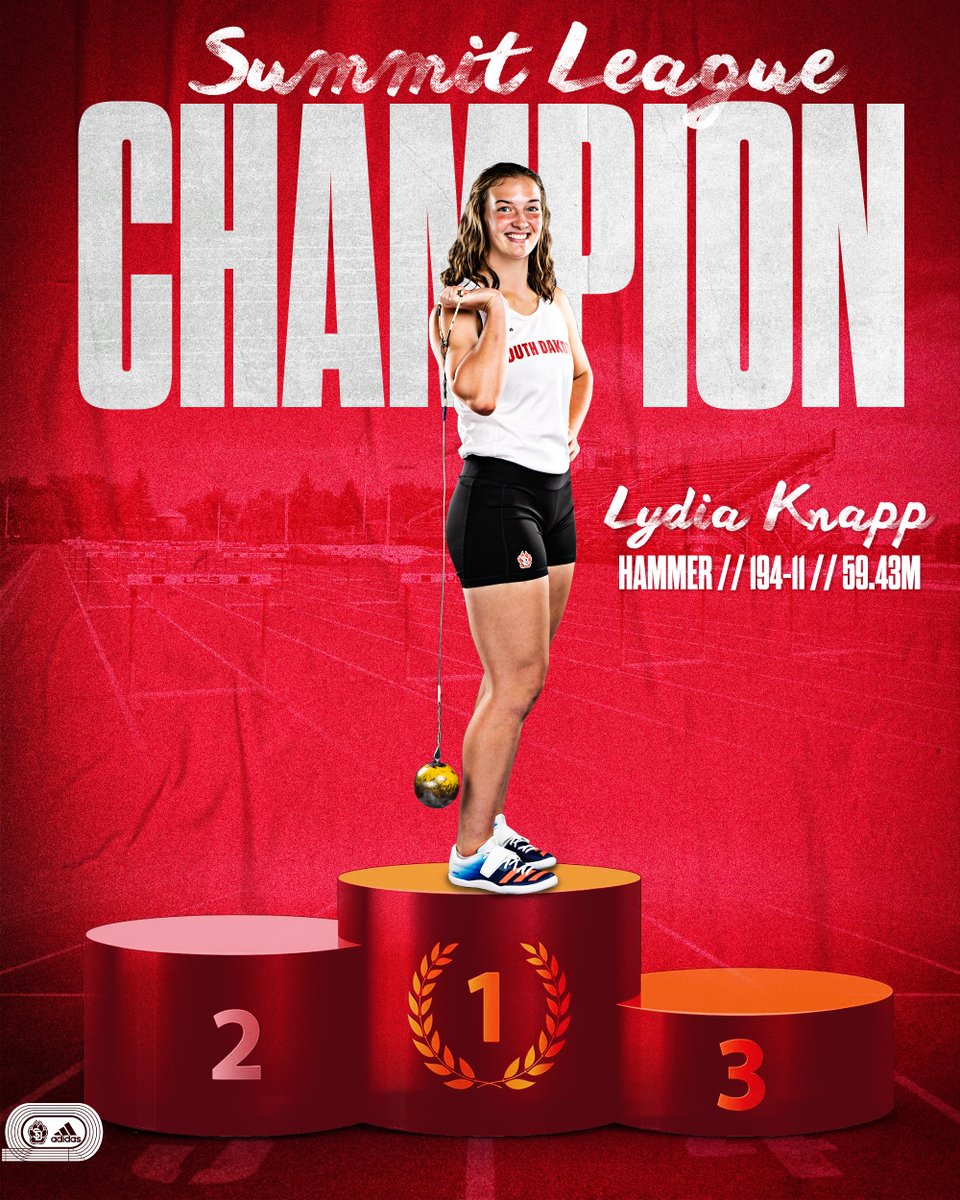 SDCoyotesXCTF's tweet photo. Our first champion of the weekend. 😏

𝗪𝗼𝗺𝗲𝗻'𝘀 𝗛𝗮𝗺𝗺𝗲𝗿 𝗧𝗵𝗿𝗼𝘄
🥇 Lydia Knapp, 194-11 (59.43m)
🥈 Meredith Clark, 192-4 (58.62m)
7. Riley Griffith, 167-0 (50.91m)
8. Kenzie Campbell, 166-10 (50.87m)

#GoYotes x #WeAreSouthDakota 🐾 https://t.co/8TKS11uWoY