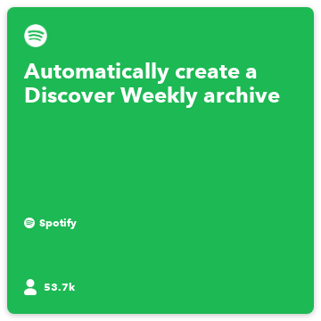 RealMothers1's tweet photo. Recommended Recipe by Spotify: Automatically create a Discover Weekly archive https://t.co/EiEUwxTN1w https://t.co/Q4SKjA106S