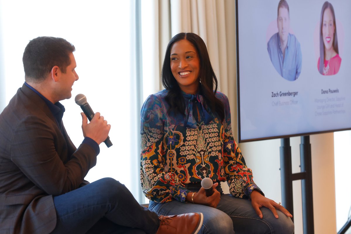 RevByLyft's tweet photo. Dana Pouwels, Head of Card Partnerships and Lounges for Chase Sapphire, described an airport trend that her team is aiming to upend with its newly launched Sapphire Lounge in Boston. https://t.co/PRBZ12V423