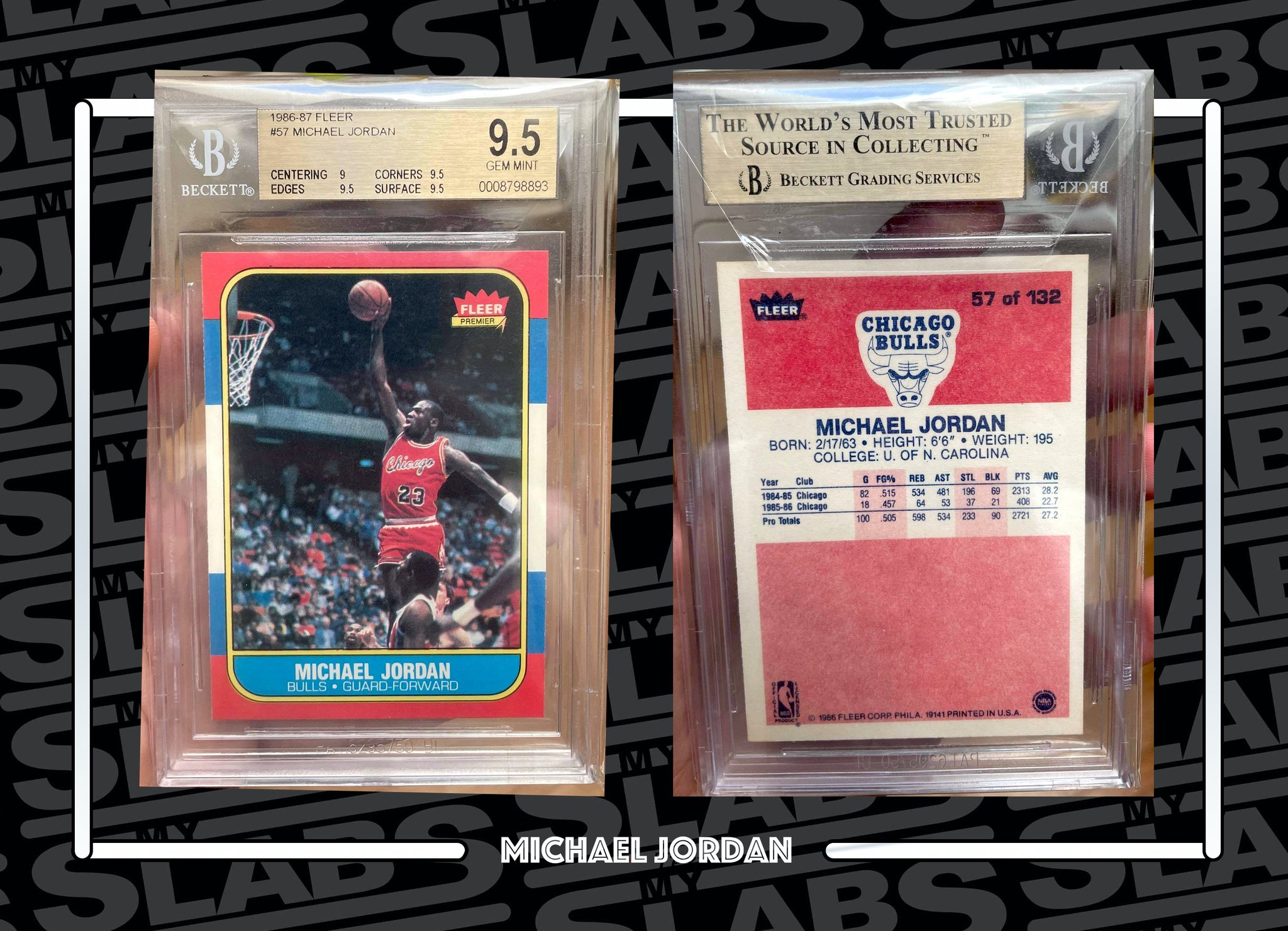 on Twitter "For Sale on MySlabs 1986 Fleer Michael