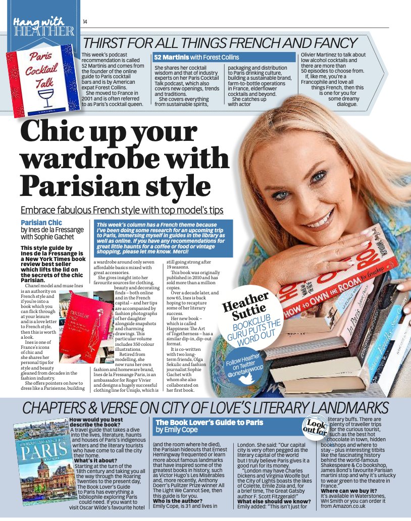 Happy Sunday! This week's column in @Sunday_Mail paper features a 🇫🇷 🥖🍷 theme with a guide by @lafressange and a très bien book @emily_cope1. #buyapaper #BooksWorthReading #bookstoread