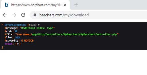 BachelorUncle's tweet photo. @barchart It looks like your download button is broken. https://t.co/AMQtkR8bm9