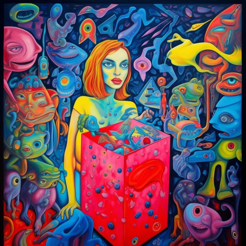 BadTimeMachine_'s tweet photo. "Box Full Of Monsters"
#cryptoart #SURREALISM #ai #aiart #aiia #aiiia
@SuperRare @foundation @opensea #NFTCommunity #NFTartists #ailust @CozomoMedici
#Colors #modernart #art #NFT #nft @kdean
@GBMedici #ArtificialIntelligence #artshare https://t.co/kRUSmCG0DP