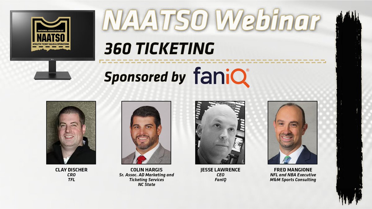 NAATSONews's tweet photo. 📢Don't forget to register for the 360 Ticketing Webinar Presented by FanIQ📢
 Great opportunity to learn from industry experts about various parts of their operational strategy!

📅 Tuesday, May 16, at 2 PM ET  
More info and registration ⬇️🔗 https://t.co/qcgpaR01uT https://t.co/LheZ1SQLBh