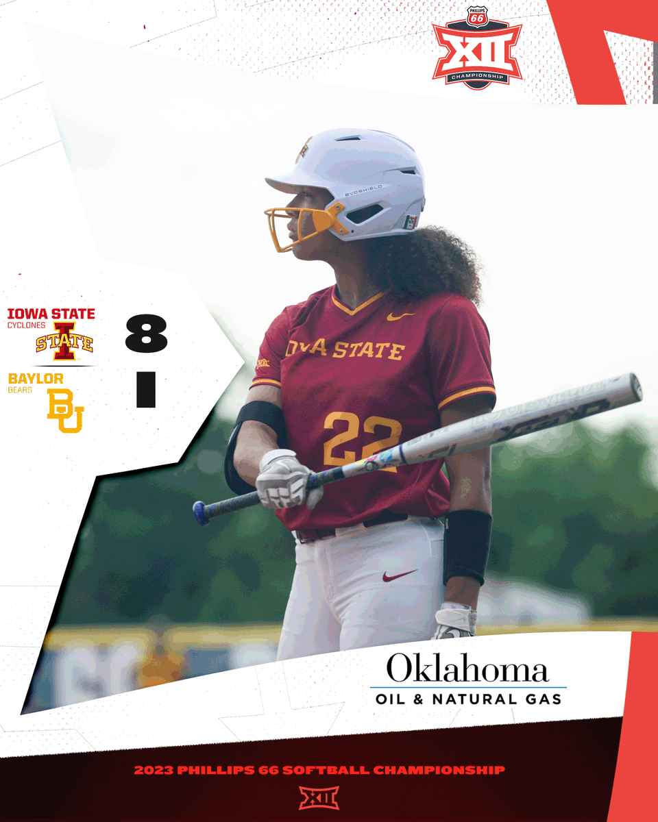 . <a href="/CycloneSB/">Iowa State Softball</a> takes Game 1 in Oklahoma City to advance to Friday's Semifinals ❗

#Big12SB x <a href="/OERBOK/">OERB</a>