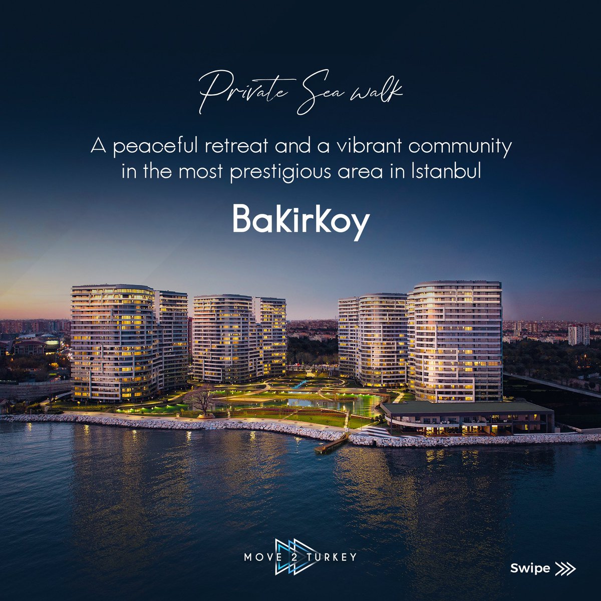 M2TEnglish's tweet photo. Amazing seafront project in #Istanbul, with a private seafront walking area. 

🔹 Located in #Bakırköy, Istanbul. 
🔹 luxurious facilities and services.
🔹 Spacious Areas starting from 1+1 option.

💰 Starting From: 820,000$

 For more details:
 📱 00905537999222 https://t.co/b548JtRHlM