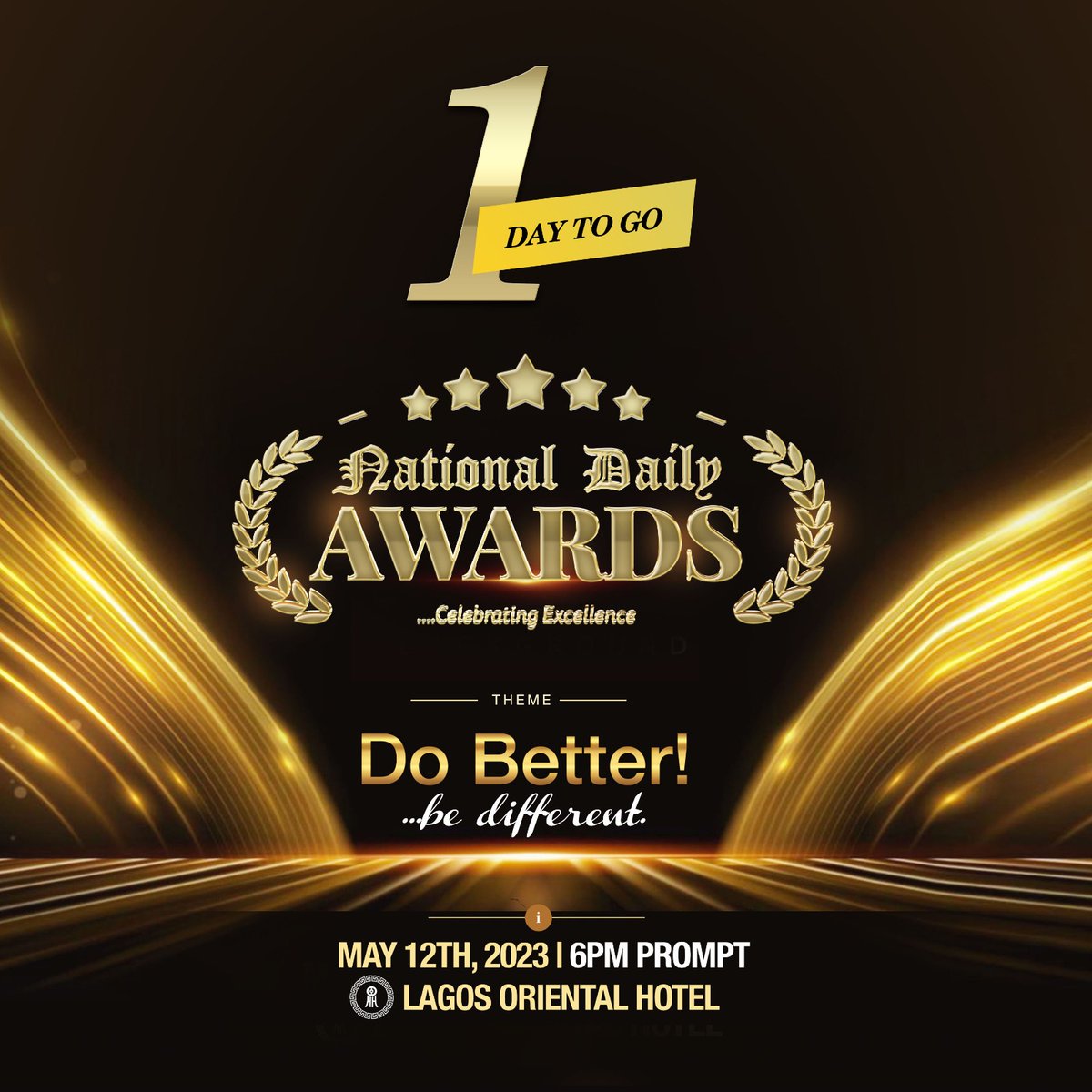 NationalDailyNG's tweet photo. 1 Day To Go! Follow To Win A Ticket
#NationalDailyAwards #DoBetterBeDifferent #NationalDailyNewspaper #Nigeria #celebratingexcellence #Falz https://t.co/yI5rlqwiaA