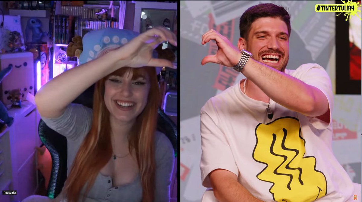 Hikacozy's tweet photo. ¡Qué bonita es la tintertulia! ❤️❤️
Enemigos ayer, pero compañeros hoy @Miggler_ 🥰
#splatfun2023 #tintertulia https://t.co/lsqaYO5rvO