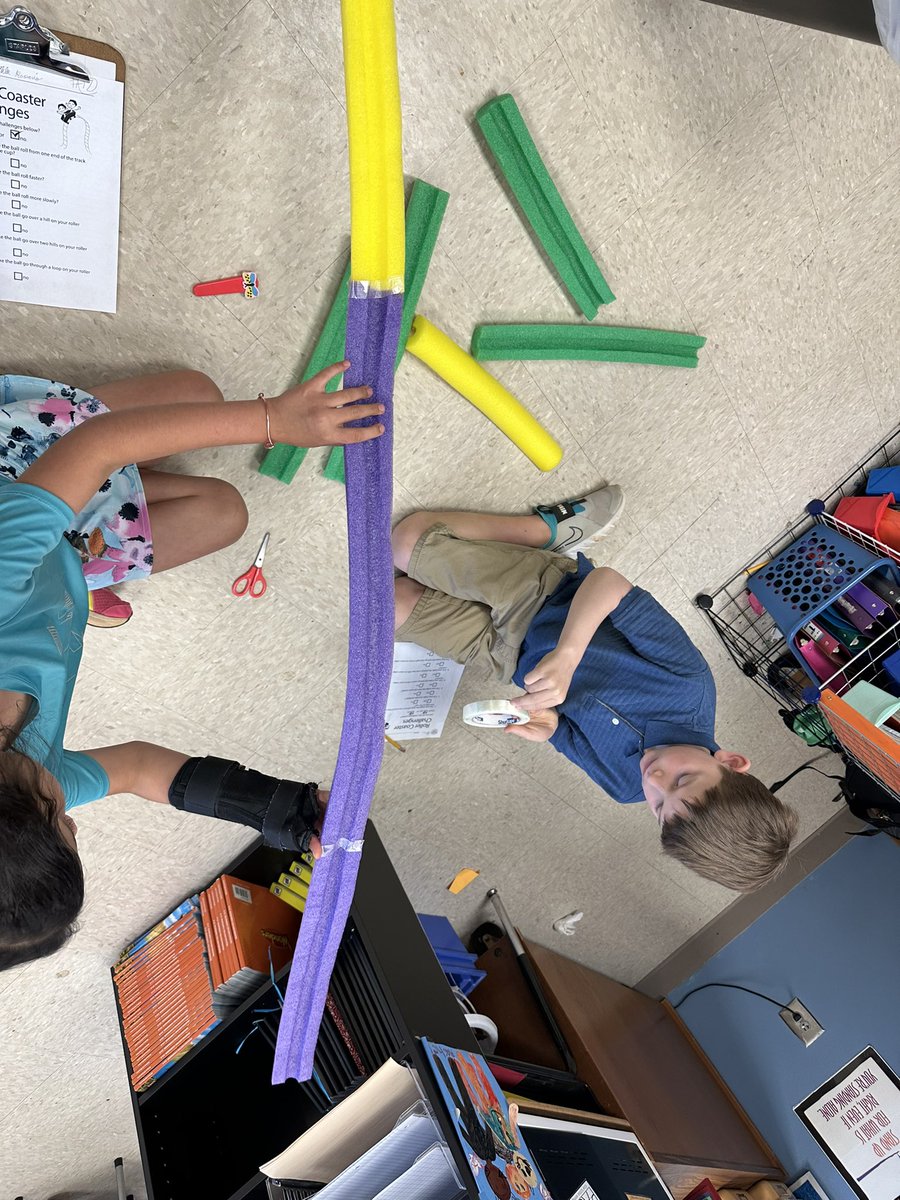 HildaServello's tweet photo. Creating our roller coaster to end our science  unit,  Forces and Motion. @SedgeGardenES https://t.co/keTBJcxQaF
