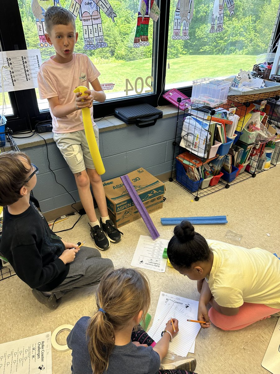 HildaServello's tweet photo. Creating our roller coaster to end our science  unit,  Forces and Motion. @SedgeGardenES https://t.co/keTBJcxQaF