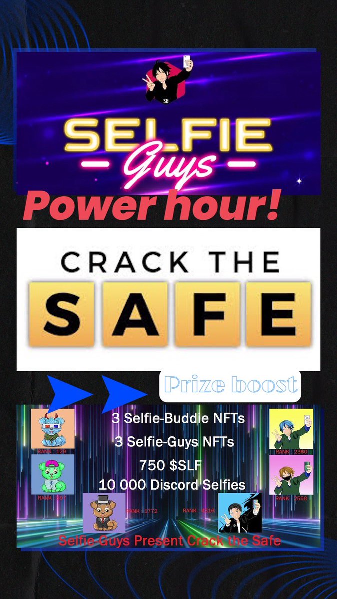 The safe hasn’t been opened yet, In the next 24 hours if it is still locked we will be having a power hour and prize boost. Join our discord and crack the safe!

@Selfie_Guys_NFT 

#crofam #Cronos #cro #nft