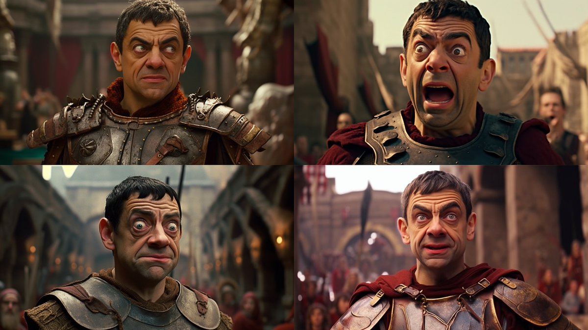 Mr. Bean as Maximus in The Gladiator --ar 16:9 --v 5.1