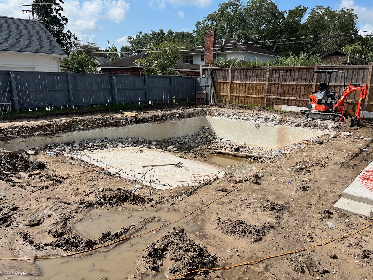 You see a muddy hole and some concrete. We see the perfect canvas for another beautiful Lucas Firmin pool! It's all about the vision! #poolcontractor #poolbuilder #swimmingpool #batonrouge #newpool