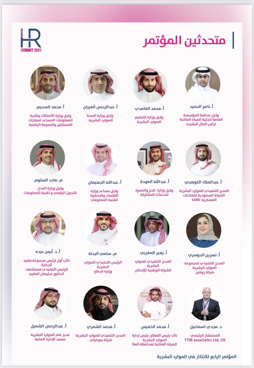 Moudhy_A's tweet image. بفضل من الله تم الانتهاء من مؤتمر الابتكار في #الموارد_البشرية بنسخته الرابعة محققاً نجاحاً باهراً بحضور نخبة من القادة المتحدثين الملهمين و المختصين بالموارد البشرية وادارة الثقافة والتغيير وعدد مشاركين يفوق المتوقع
شكراً لجميع الحضور من مشاركين ومتحدثين ومنظمين ورعاة
#SHRI2023