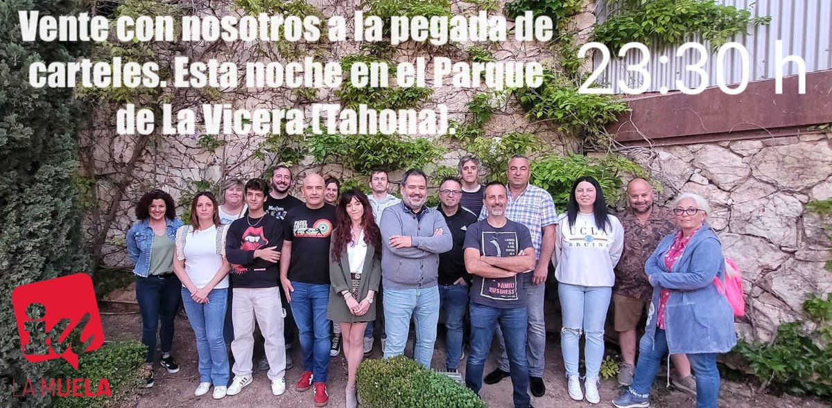 ¡¡Comenzamos!!
Ven a acompañarnos esta noche con el comienzo de la campaña. Te esperamos a las 23.30h en el Parque de La Vicera (enfrente de la Tahona). 
Contigo nos atrevemos a más.
#eleccionesmunicipales2023 #iulamuela  #quenoteborrenlasonrisa #CuidamosLoCercano