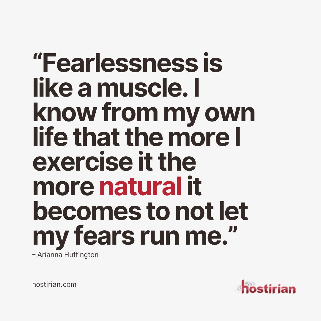 Act on your fears and push forward. Use the 5-second rule to take action quickly and not get in your own way.

#success #motivation #quotes #dailyquotes #inspiration #story #life #fearlessness #AriannaHuffington