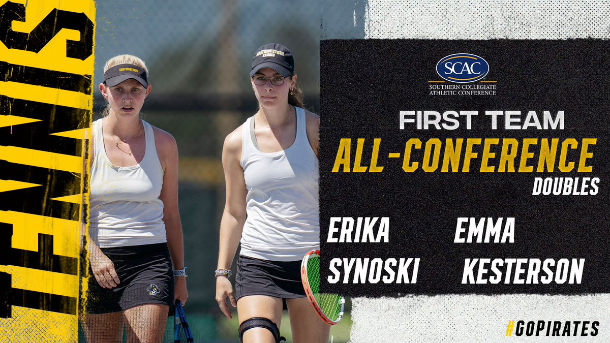 🎾2023 SOUTHWESTERN WOMEN’S TENNIS ALL-CONFERENCE TEAM 🎾

-Doubles-
▫️Emma Kesterson &amp; Erika Synoski | First Team

@supiratestennis 🏴‍☠️