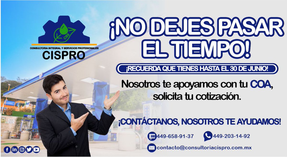 c_cispro's tweet photo. Obtén tu Cédula de Operación Anual #COA 📑🍃
En Cispro nos encargamos de gestionar tus trámites.
.
.
.
.
.
.
.
.
.
#Hidrocarburos #gasolineras #cumplimientonormativo https://t.co/duc529Czdx