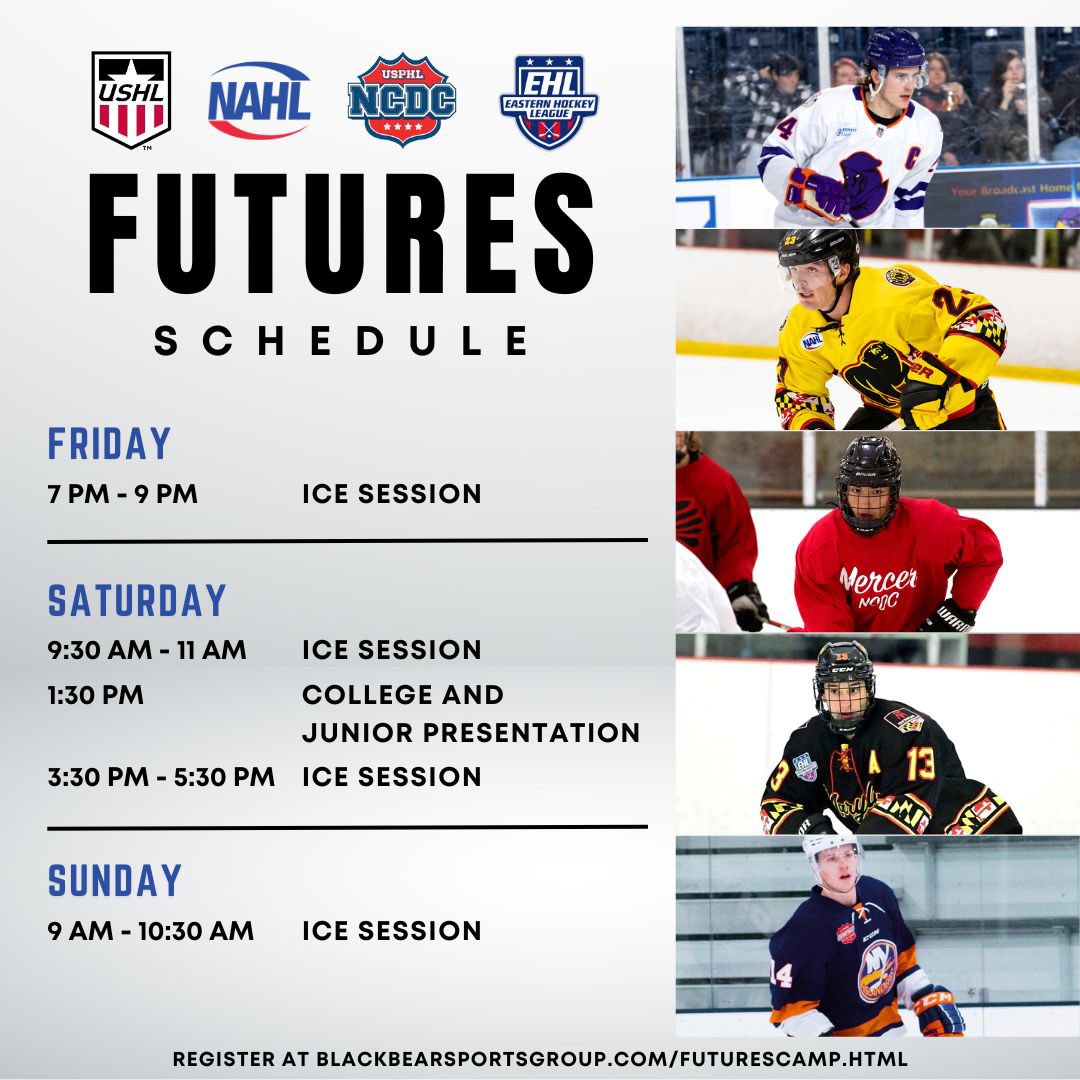 BiggbyIceA2's tweet photo. 
🤩Announcing the NCAA/Junior Hockey Coaches that will be attending our Futures Camp July 28-30 & the daily schedule!

🤝Join us and score an opportunity to train with and learn from the best!
Link below to register! #A2Ice3 #AnnArborIceCube
https://t.co/advZie3fjV https://t.co/z4f2hXBHoj