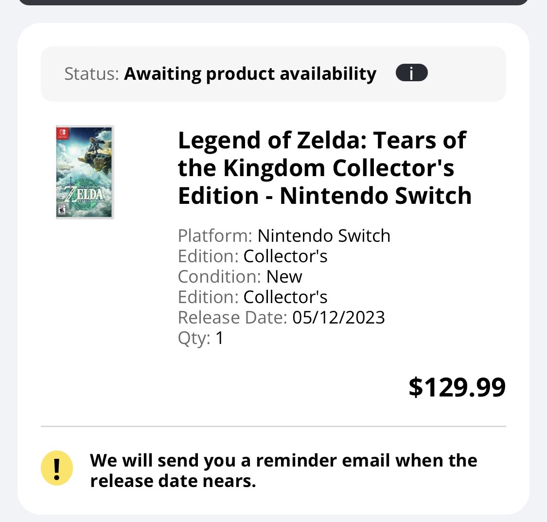 NintendoFanGirl 🎮 on Twitter "“Status Awaiting product availability