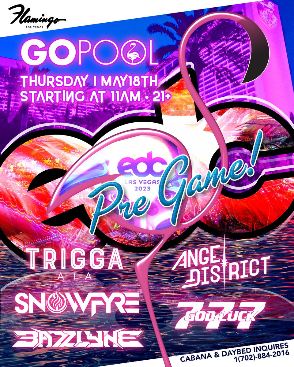 ShaeTana_SSS's tweet image. In one week I’ll be running it back at Go Pool for the EDC Pre Game Party. It’s about to be epic 😈