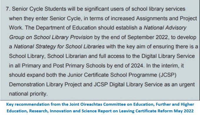 Very interesting study highlighting the very poor level of school library provision in Ireland.  The implementation of the Oireachtas Education Committee recommendations on school library development needs to commence immediately.  The time to act is now. #SchoolLibrariesMatter