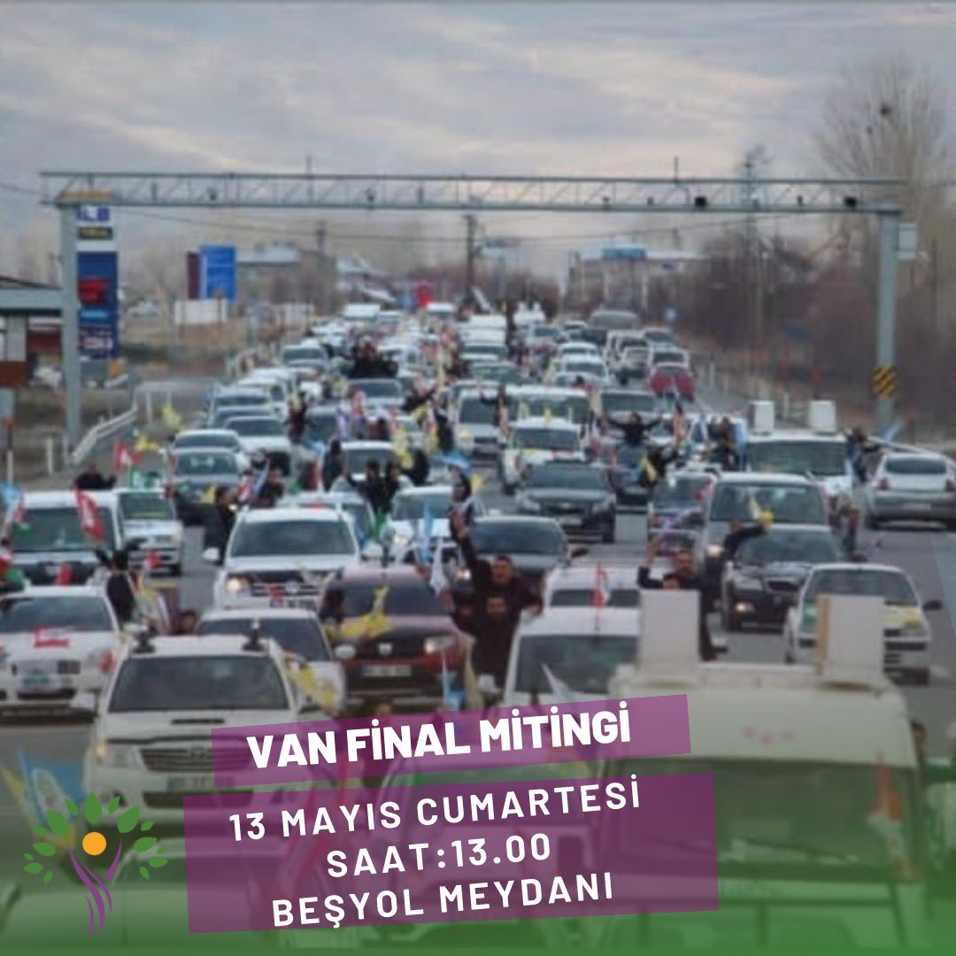 Gelin en güzel bayramı beraber karşılayalım. 

VAN FİNAL MİTİNGİ’ne TÜM HALKIMIZ DAVET’lidir.!
🗓13 MAYIS
⏰13:00
📍BEŞYOl MEYDANI

#VanFinalMitingineHazır