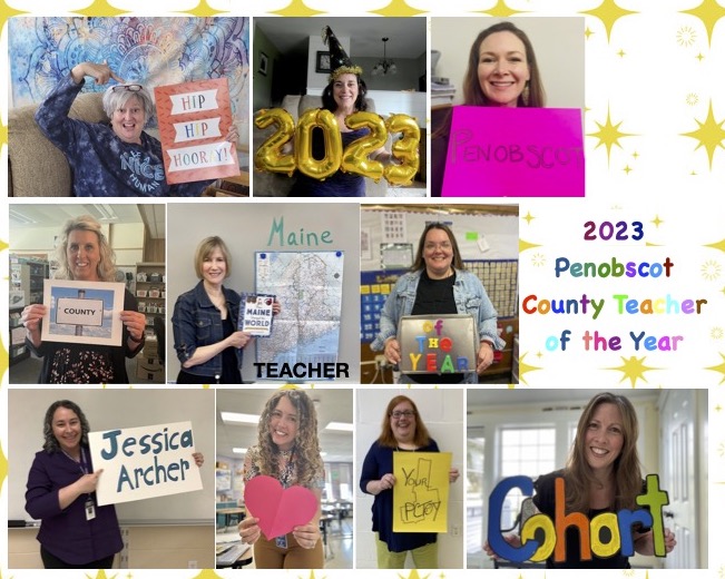 Congrats Jessica!  Congrats &amp; Welcome from your Penobscot County Teacher of the Year Family.
<a href="/NokomisLitCoach/">Sherri Grant Gould</a>
<a href="/PenobscotTOY14/">Vicky Grotton</a>
<a href="/mclaughlina/">Angela McLaughlin, NBCT</a>
<a href="/MsGiallombardo/">Kasie Giallombardo</a>
@MacInnes3
<a href="/mainelymiddle/">Kelsey Stoyanova</a>
<a href="/MAINETOY/">Teachers of the Year</a>
<a href="/MaineTOYA/">MaineTOY Association</a>
#CTOY23
<a href="/rsu_26/">RSU 26</a> <a href="/OMSDeschaine/">Tracy Deschaine</a> <a href="/KDubeKindergar1/">Kristy Dube</a> <a href="/OronoHighSchool/">Orono High School</a> <a href="/riotAD1/">Mike Archer</a>