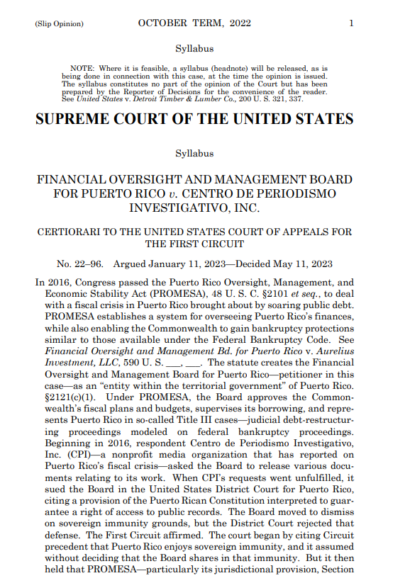 BenjaminNorton's tweet photo. The unelected justices on the US Supreme Court just delivered a big blow to both the rights of Puerto Ricans and to journalism.

Puerto Rico's Center of Investigative Journalism sued the unelected fiscal control board that the US government imposed on the colonized "territory".

The Supreme Court ruled that the people of Puerto Rico do not have the right to access documents that show how the unelected fiscal control board runs their lives. So the Freedom of Information Act (FOIA) basically does not apply in US colonial "territories".

This is blatant colonialism combined with a full-frontal attack on journalism.