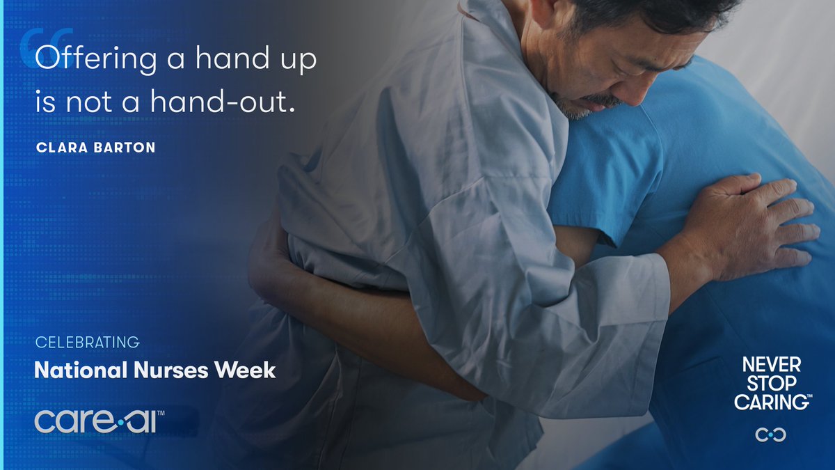 In honor of #NationalNursesWeek, the care.ai team would like to extend the warmest thank you to all of the nurses who Never Stop Caring™. Our team works, so you can deliver more timely moments of compassionate care with a human touch.

#smartcare #nursing