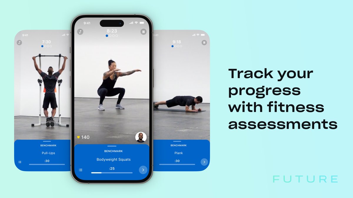 futurefitapp's tweet photo. As part of our #FutureFeatures series, we’ll be sharing product features that help members get the most out of their training—1st up: Assessments.

How it works:
✅Message your coach to set up an assessment
✅Your coach will build a plan
✅Record a video to create a baseline
✅Track your progress over time