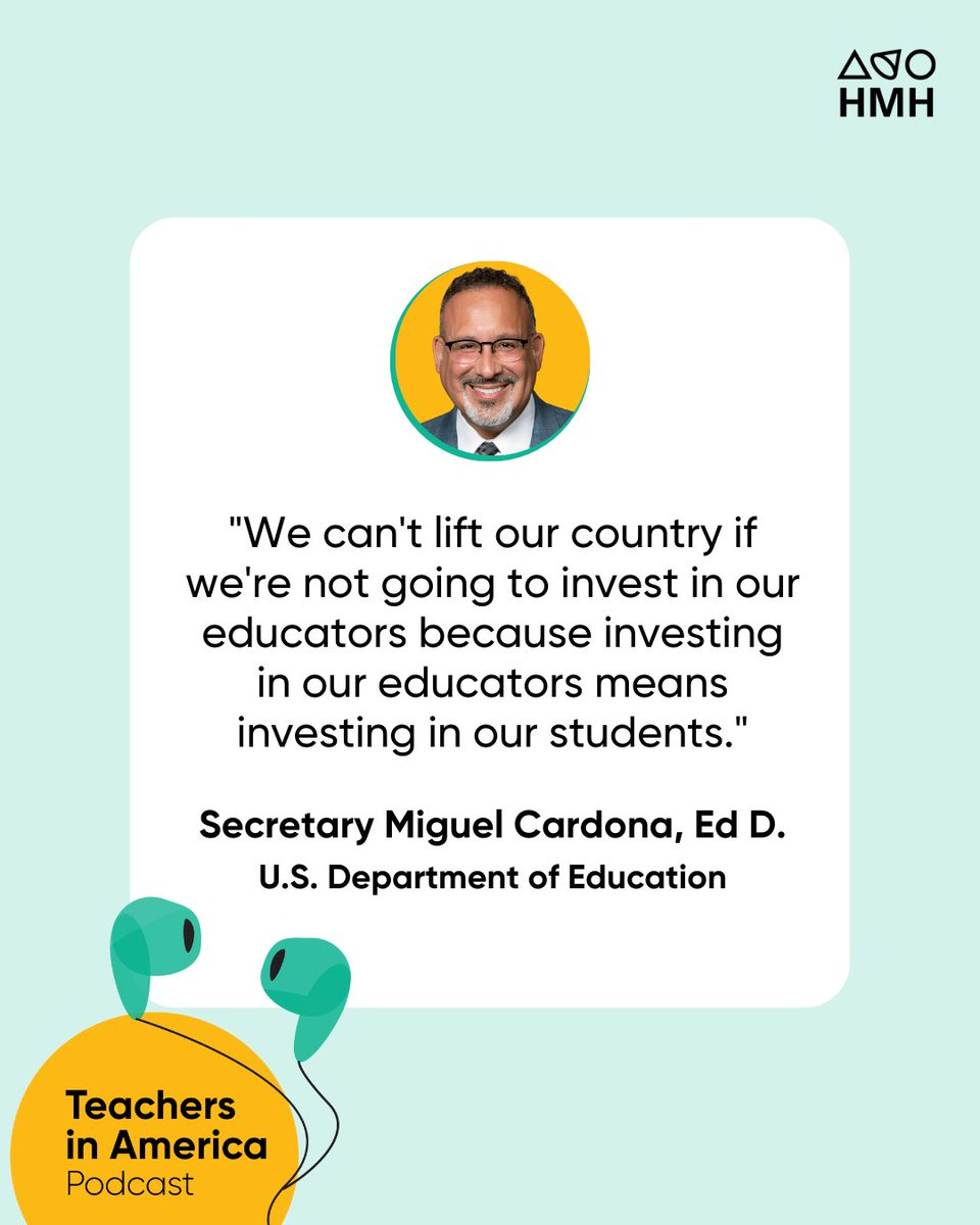U.S. Secretary of Education @SecCardona aims to reimagine our schools and create opportunities for students to engage in hands-on learning. 🙌

Listen to more from Sec. Cardona in the #TeacherAppreciationWeek episode of #TeachersinAmerica podcast: spr.ly/6016OeKXY