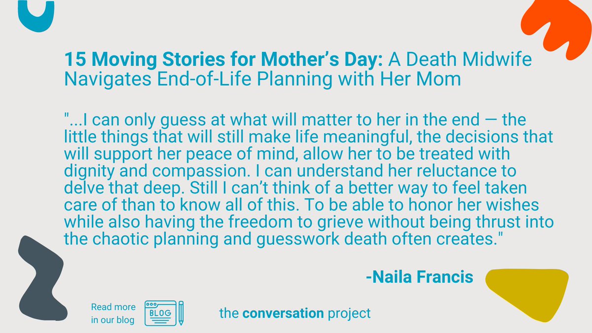 convoproject's tweet photo. This Mother’s Day, think about sharing what’s important to you, in your life and in your health with those who matter most to you, those who may need to make decisions on your behalf if you are unable to do so.

Read 15 Moving Stories for Mother’s Day: https://t.co/ozJ6Wury0x https://t.co/qzNrxL36OV
