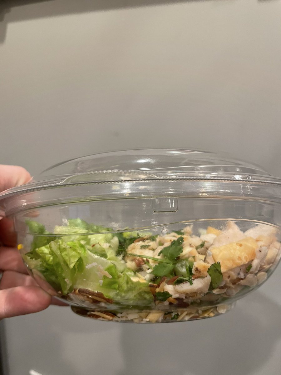 VMBrandon's tweet photo. Hey @panerabread , in what world is this 1/3 filled salad bowl worth 13 dollars.  Lettuce is cheap. At least fill the container. Likely my last time visiting. https://t.co/8JAC8YVcI9