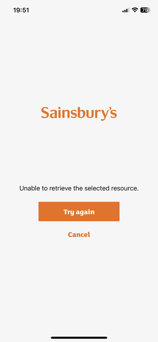 johnyilsley's tweet photo. @sainsburys Marc! I can’t log in on the app! Help! This is the screenshot I have. https://t.co/J9YUlw3HLb