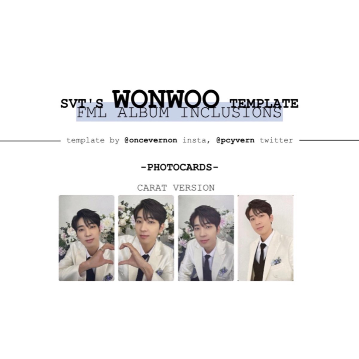 kdiuIt's tweet photo. WTT / NFS 

USA ONLY

SEVENTEEN FML (carat version) PHOTOCARDS

Have: 2x the8, dk, woozi

Want: hoshi / wonwoo equivalents! 
(no cross trade)

Dm for more proof / if interested!
@svttradingusa

trading ver svt jihoon minghao dokyeom seokmin https://t.co/YSAVIBVBK5