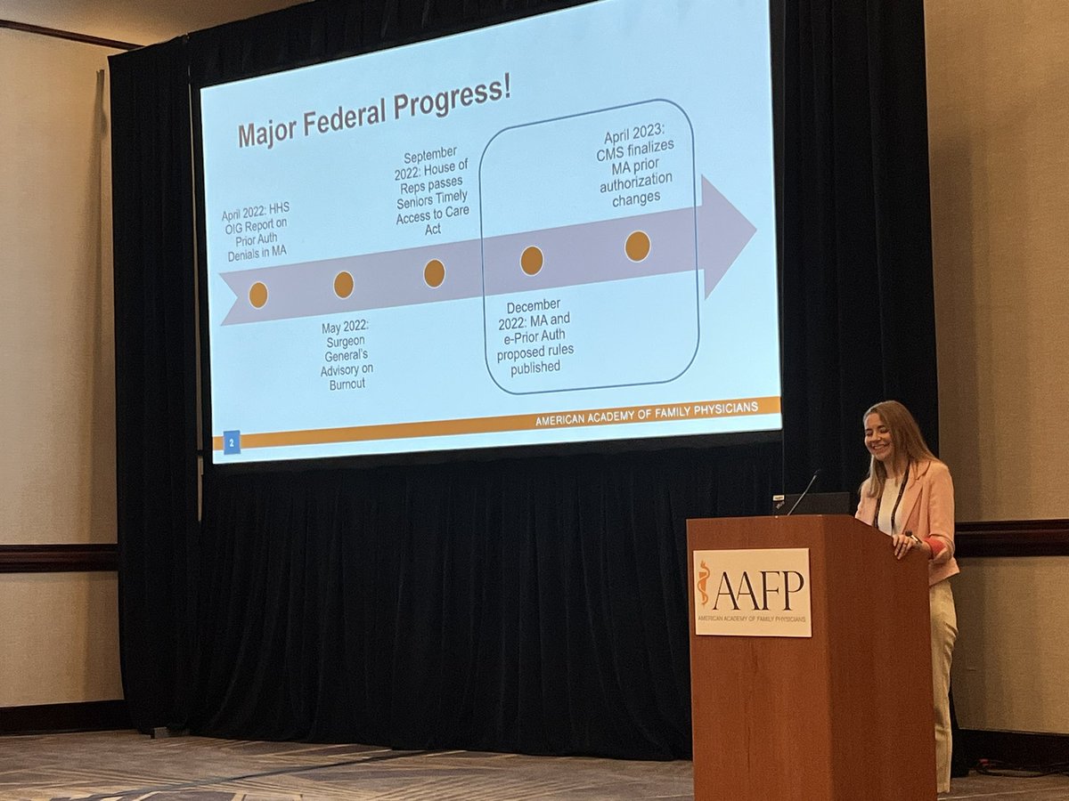 Had a wonderful time speaking today at @aafp’s State Legislative Conference about recent federal progress on reforming prior authorization! #SLC #aafplead @AAFP_advocacy