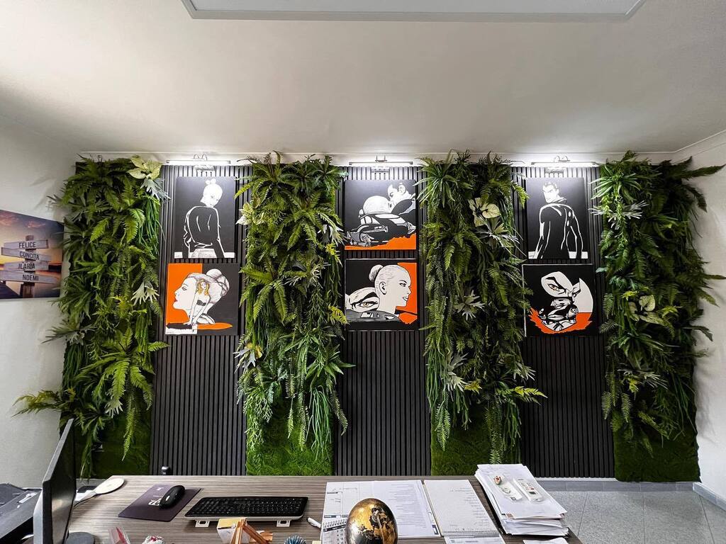 Scottiverdesign's tweet photo. Un cliente ci ha chiesto un progetto per il proprio ufficio che mettesse in risalto i suoi quadri di Diabolik con un tocco green….. che ne dite… ci siamo riusciti????
.
.
.
#greenwall #greendesign #verdeverticale #paretiverdi #greenwalls #landscape #… https://t.co/Vhp8ByUEby https://t.co/sWnSB99Uly
