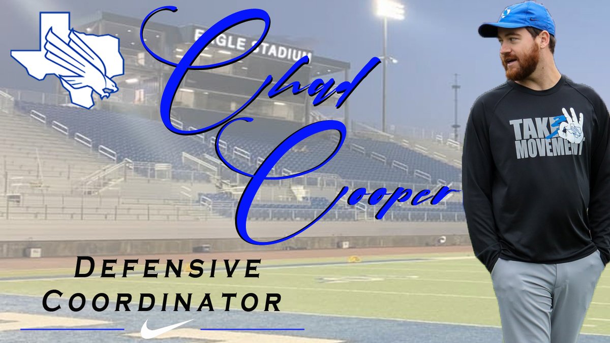 *PROMOTED* <a href="/coachchadcoop/">Coach Chad Cooper</a> named the new Defensive Coordinator of the Lindale Eagle Defense! <a href="/Coach_Cochran/">Chris Cochran</a> <a href="/LISD_Surratt/">Stan Surratt</a> <a href="/LHSEagleEye/">Eagle Eye</a> #ALLIN