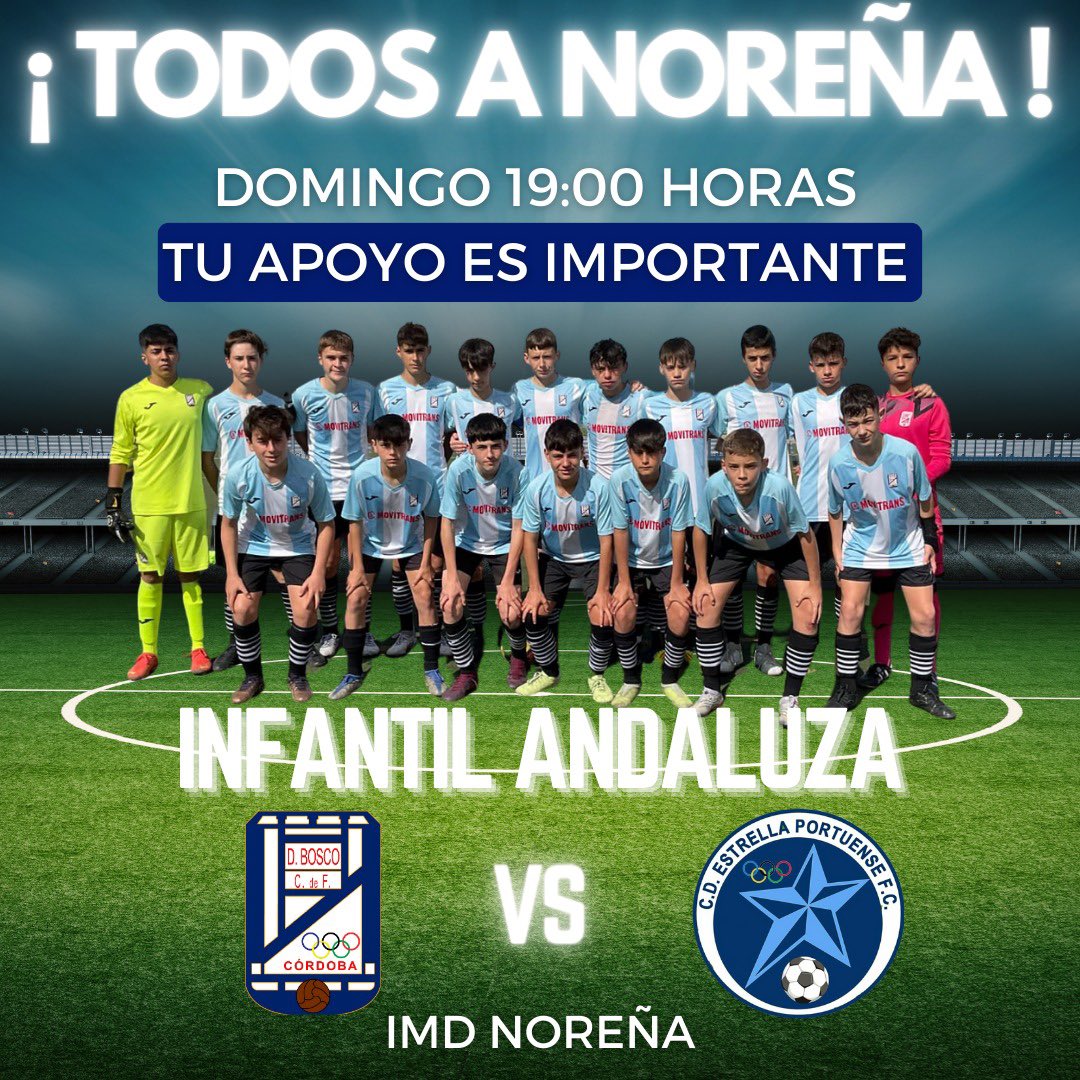 Porque una victoria puede ser la salvación 
Todos con el infantil Andaluza💪🏻

📅 Domingo 14 mayo

⏰ 19:00 horas

🏟️IMD NOREÑA 
#DBCF
#SanLorenzo
 Vamos blanquiazules 💙🤍