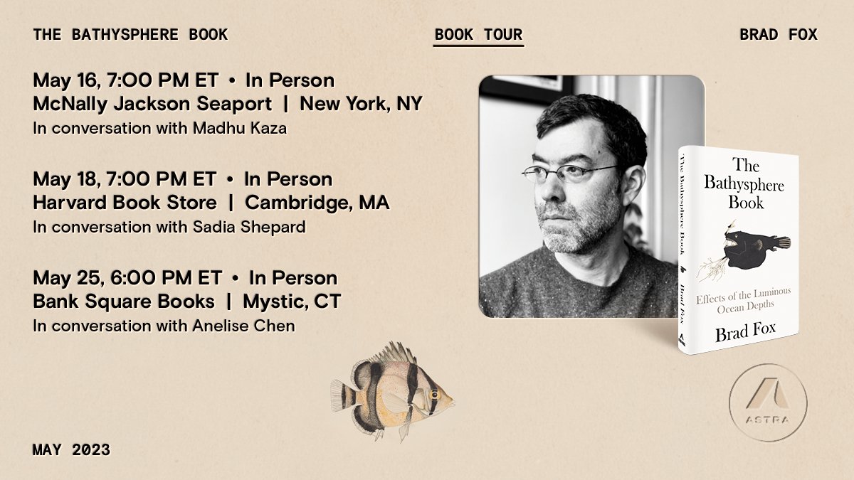 THE BATHYSPHERE BOOK by <a href="/BredFoks/">Brad Fox (@bfox.bsky.social)</a> goes on sale 5/16. Join him at <a href="/mcnallyjackson/">McNally Jackson</a> in NYC, <a href="/HarvardBooks/">Harvard Book Store</a> in Cambridge, &amp; Bank Square Books in Mystic, CT, to celebrate the launch of this "exquisite and shocking" (<a href="/helenscales/">HS</a>) book.