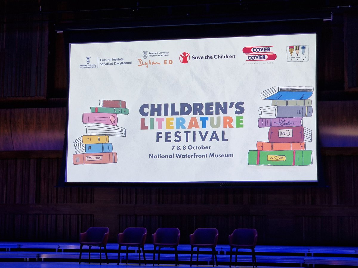 dylanthomprize's tweet photo. A trailer for an exciting new 'Chidren's Literature Festival' coming to Swansea on 7th and 8th October 2023 is shown. It will be held at @The_Waterfront, and is being organised by @Culture_SwanUni, #DylanED, @savechildrenuk, @CovertoCoverUK and @thestoryopolis #SUDTP23 https://t.co/QpxTTURwci